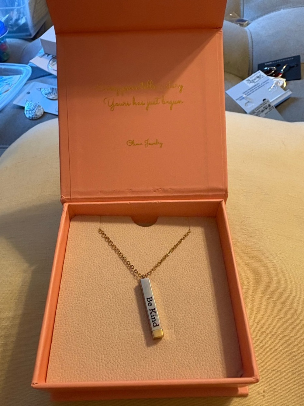 Olivia Jewelry "Be Kind...of a B*tch" Hidden Message Necklace 20” 2” Extender